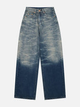 Jeans mit Farbverlauf und Wellenmuster